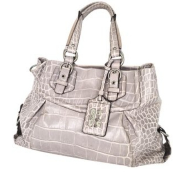 Coach Handbags - Coach Madison 14601 Embossed Croc Gray Leather
